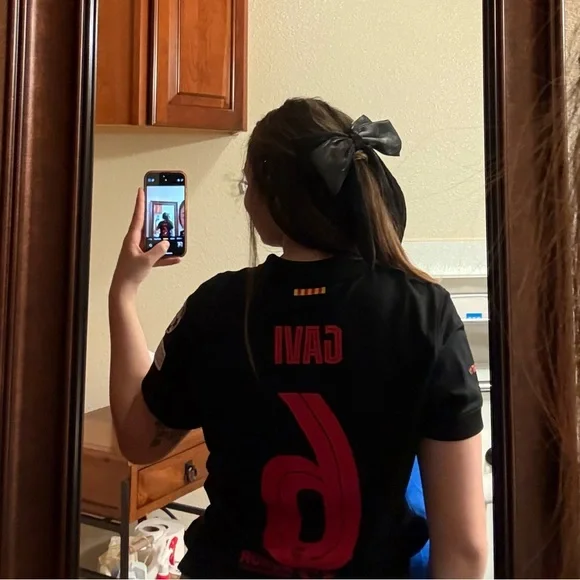 Women’s Gavi #6 FC Barcelona Black Red Soccer Jersey - Picture 8 of 8